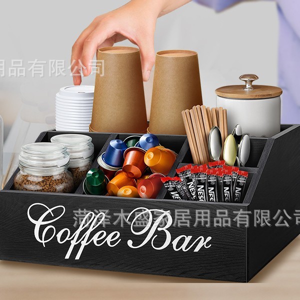 实木咖啡杯收纳盒桌面带分格木制咖啡胶囊木盒咖啡包储物盒跨境|undefined