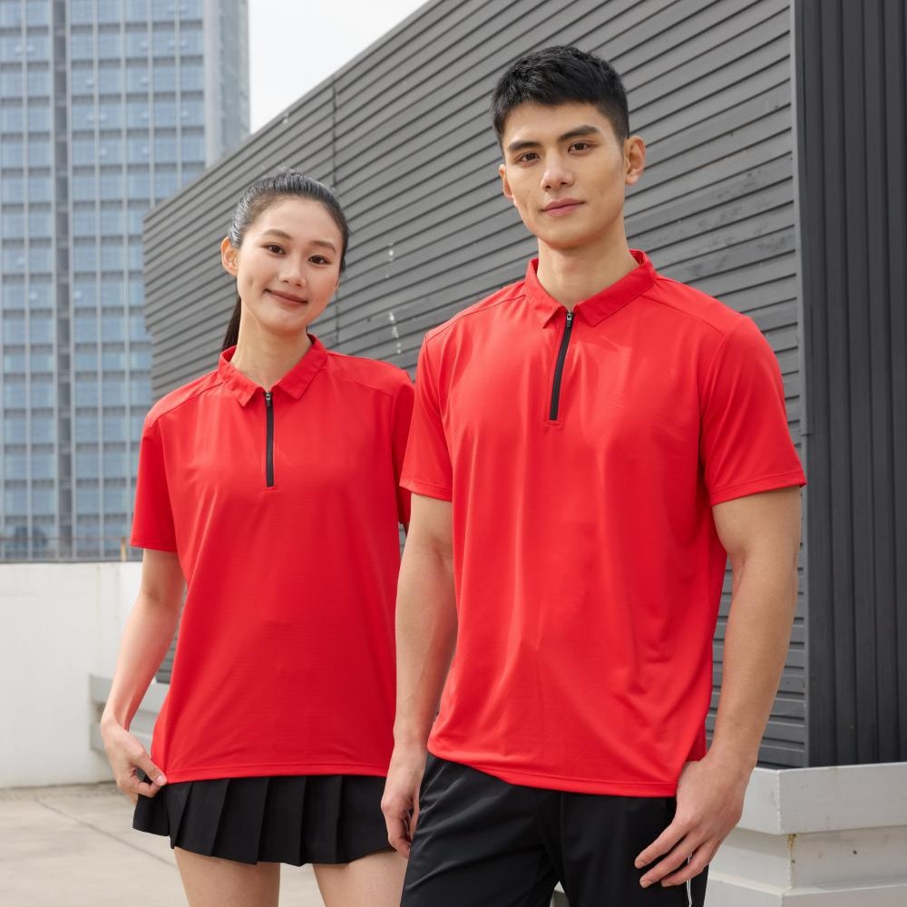 Seco rápido semia cremallera polo camiseta impresa ropa de trabajo ropa de grupo publicidad camiseta cultural camiseta de manga corta logotipo impreso