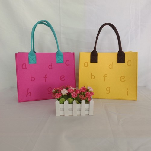 DIY Hand-held Felt Bag Letter Bag, Fashion Felt Bag with Large Capacity and Thick Color Felt Pouch, Can Add LOGO