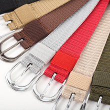 女士帆布尼龙腰带合金扣皮带时尚休闲款2.5cm耐用牢固针扣腰带