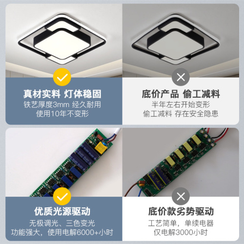 LED ceiling lamp living room lamp bedroom balcony modern simple Nordic lighting home Zhongshan whole house package lamps