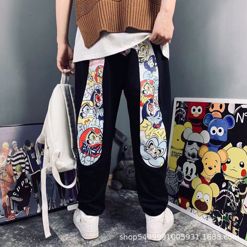 Dropshipping Evisu High-Quality Tumbler Daruma Large m Terry Pants with Printed Texture, Three-Dimensional and Stylish