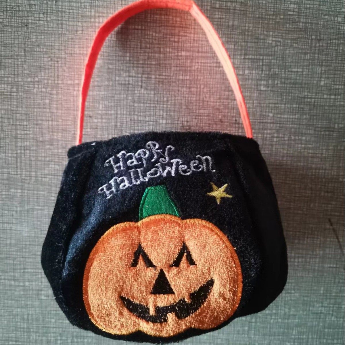Bordado Halloween bolsas de dulces estereoscópicas portátiles bolsas de calabaza canasta lámpara de calabaza accesorios para niños brujas fantasmas