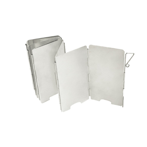 Outdoor camping set boiler head windshield 9-piece mini portable stove folding windshield with latch and cloth bag