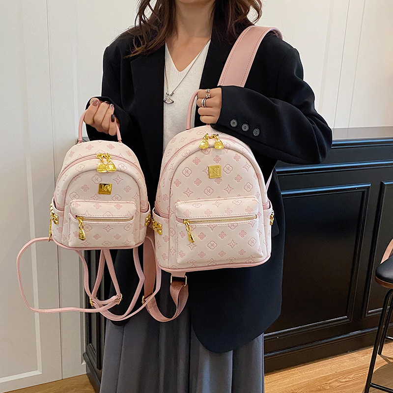 Backpack Presbyopic Bag Women's New Retro Printed Women's Bag French Niche Design Backpack Outing Travel Bag Backpack Presbyopic Bag Women's New Retro Printed Women's Bag French Niche Design Backpack Outing Travel Bag
