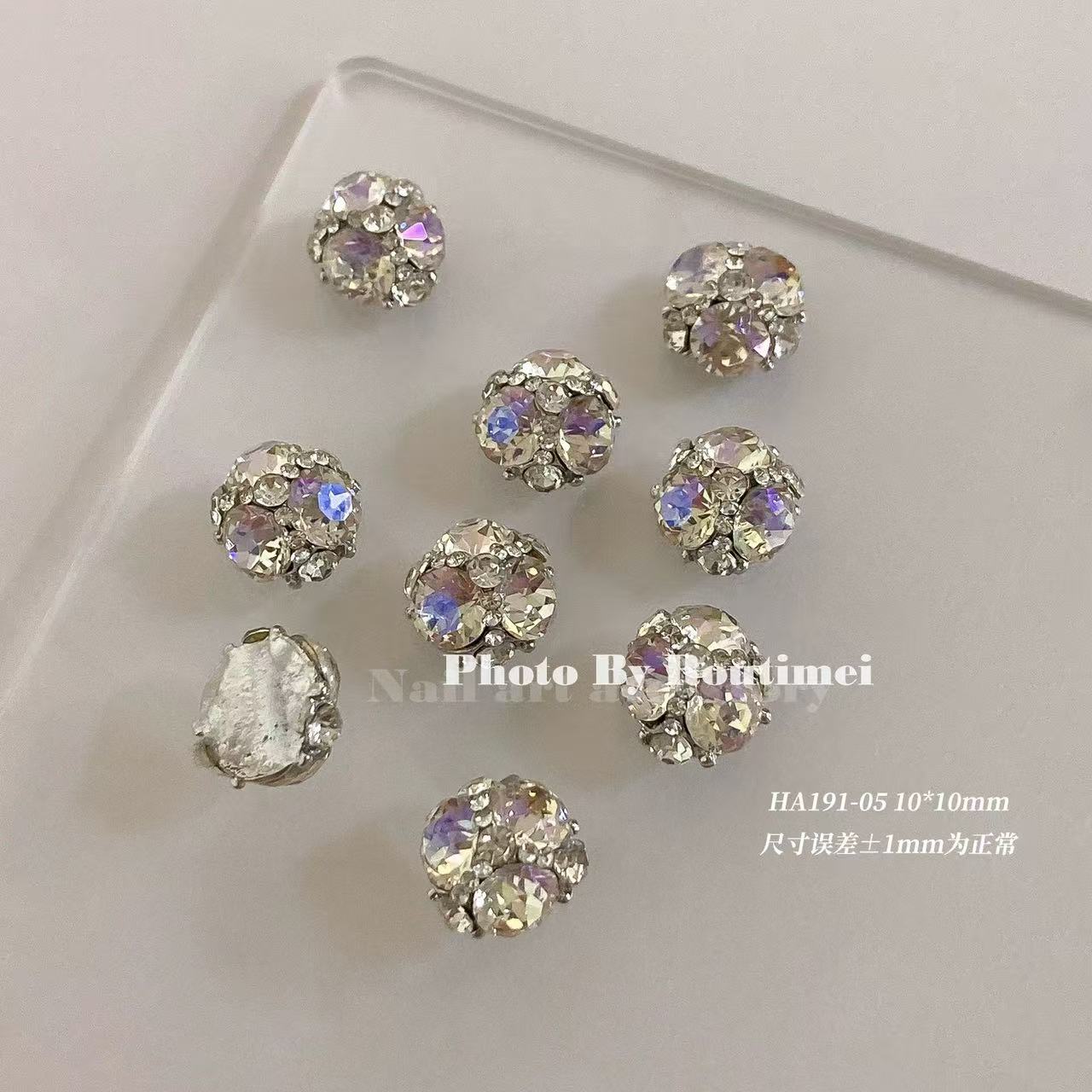 Z417-풀 다이아몬드 33 컷 다이아몬드 볼-문라이트 화이트