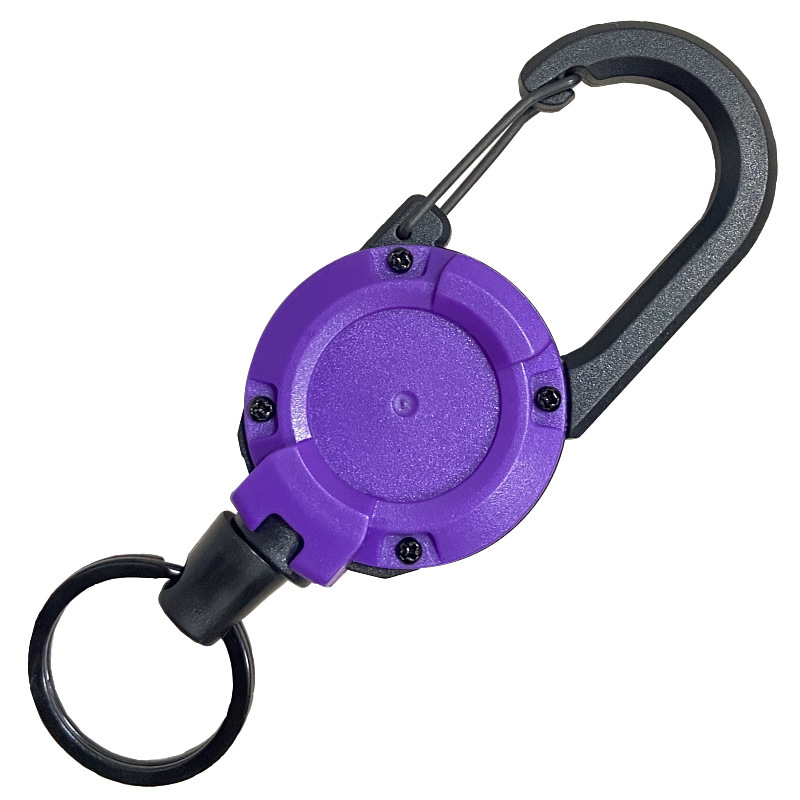 バックパック戦術的な U 字型イージー クリップ キーホルダー格納式シンプルな黒の屋外ポータブル鋼線 4 色スプリング バックル|undefined