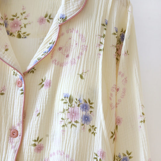 Spring and Summer Cotton Dress with Chest Pad Long Sleeve Crepe Dress for Pregnant Women in Spring and Autumn