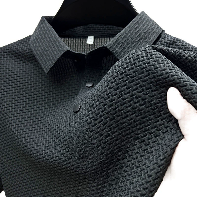 Мужская шелковая шелковая рубашка поло плюс