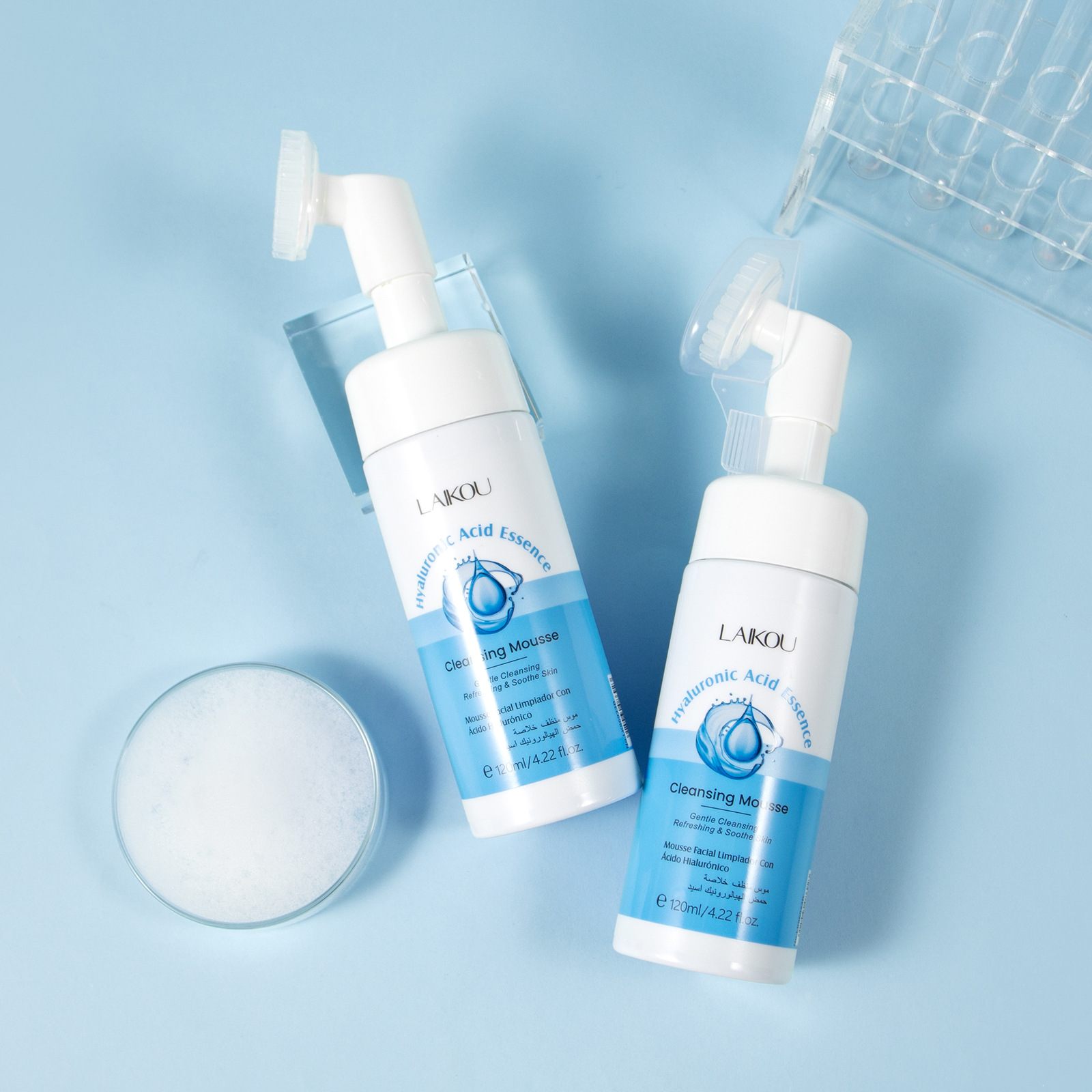 LAIKOU Hyaluronic Acid Cleansing Mousse 120ml (New Packaging) - Facial Cleansing and Pore Refreshing Skincare
