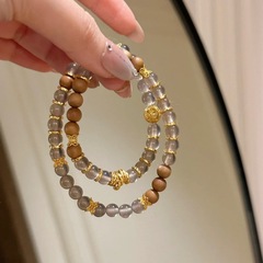 新中国式老山檀香灰瑪瑙のブレスレットの女性のタイプは軽くて豪華です。