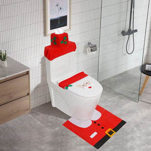 Cross-Border Christmas Toilet Cover Christmas Supplies Santa Claus Toilet Cover Christmas Bathroom Decoration Crafts Wholesale