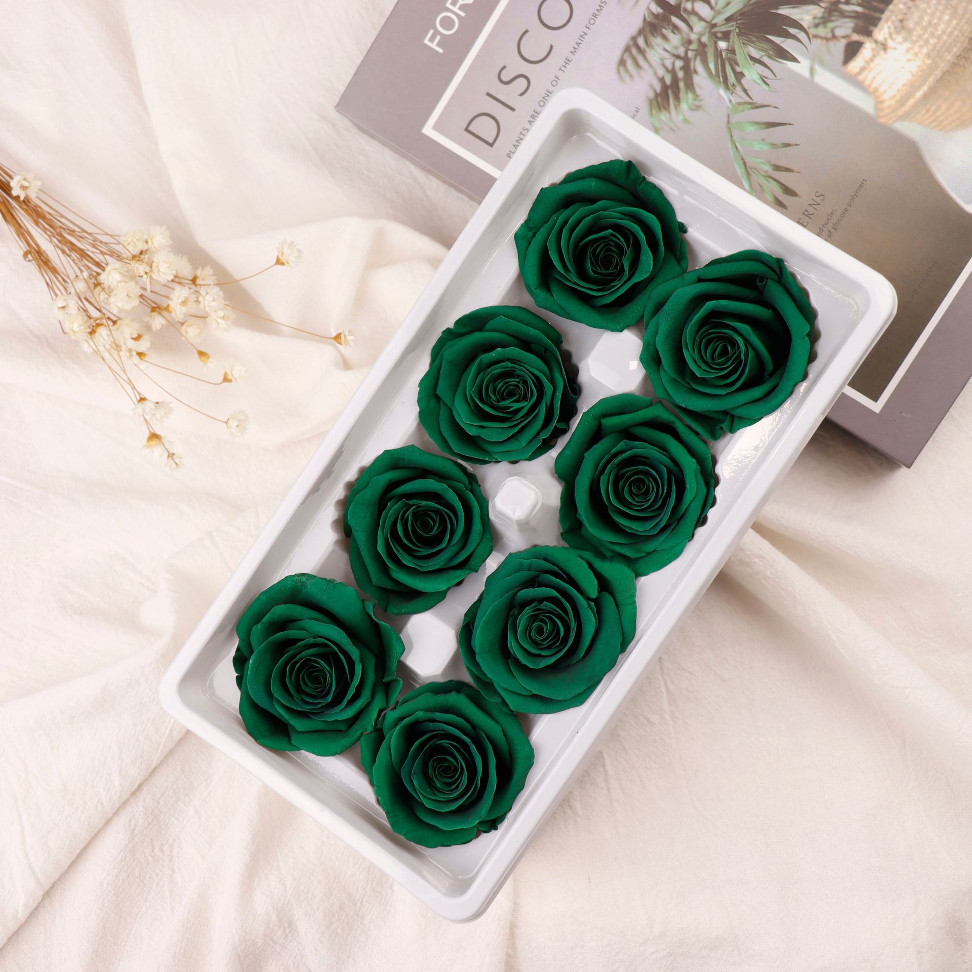 Clase A verde oscuro 4-5cm-8 flores/caja