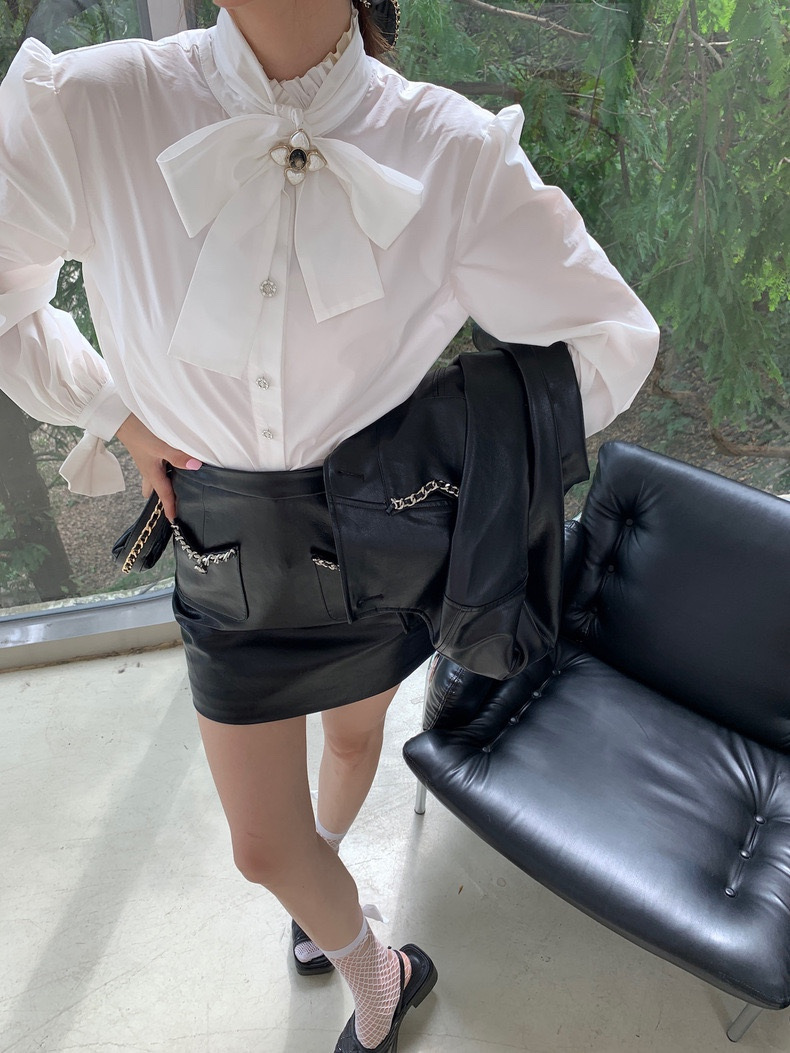 Elite spring retro elegant belt with bow