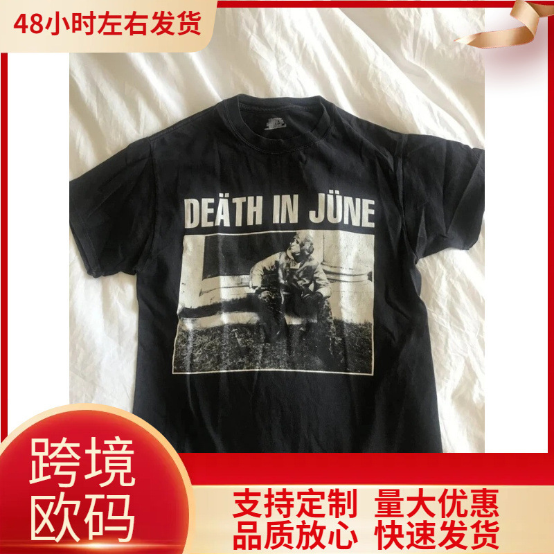 American 90S Remake of the Band Death June, Retro Style Black T-Shirt, New Summer Style, Retro Fashion for Men