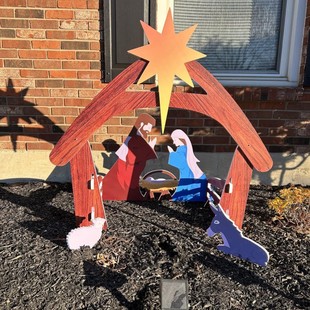 Manufacturer Amazon Christmas Decorations Nativity Scene Sign Windproof Outdoor Lawn Sign Processing