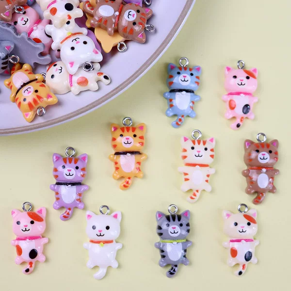 Cute Cute Mini Cat Resin Pendant Pendant DIY Handmade Earrings Necklace Keychain Accessories