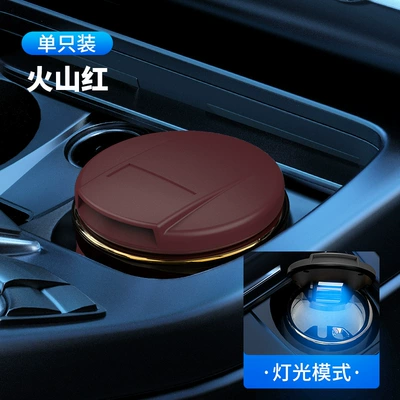 creative with cover automatic car: Car ashtray - customized-logo-volcano-red-feel-paint-ceramic-liner