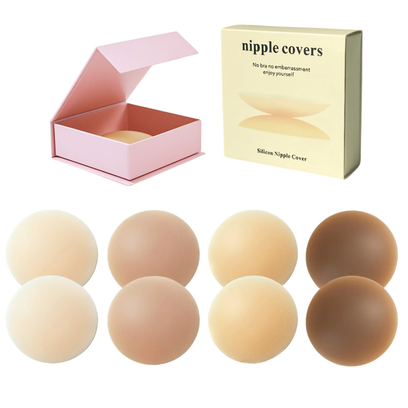 跨境乳贴固态硅胶胸贴10CM有胶隐形无痕防凸点超薄nipple covers