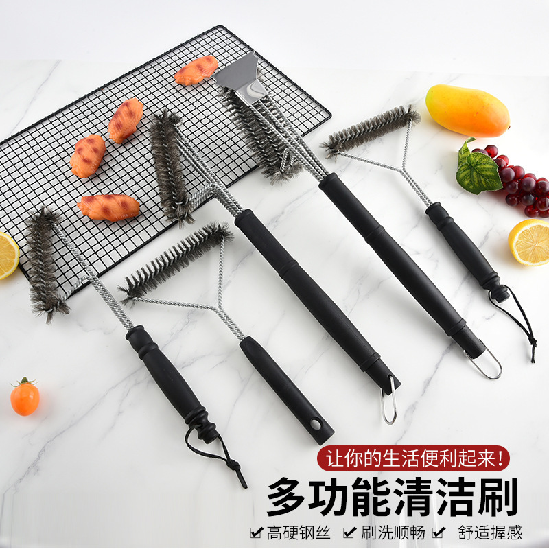 Manufacturer Wholesale Hot Selling Grill Brush 12inch Triangular Plastic Barbecue Cleaning Brush Practical Grill Brush Bbq Tools