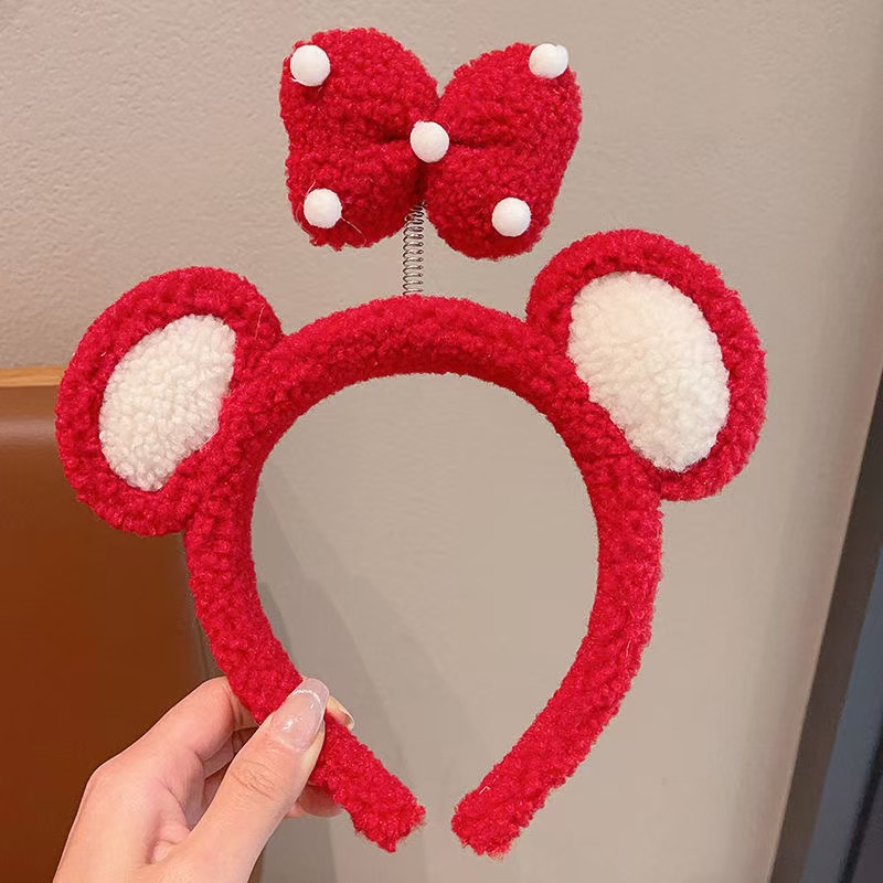 Linda diadema de oso de amor tridimensional, diadema de felpa de dibujos animados de celebridades de Internet, diadema de lavado de cara, accesorios para el cabello de todo fósforo de celebridades de Internet al por mayor