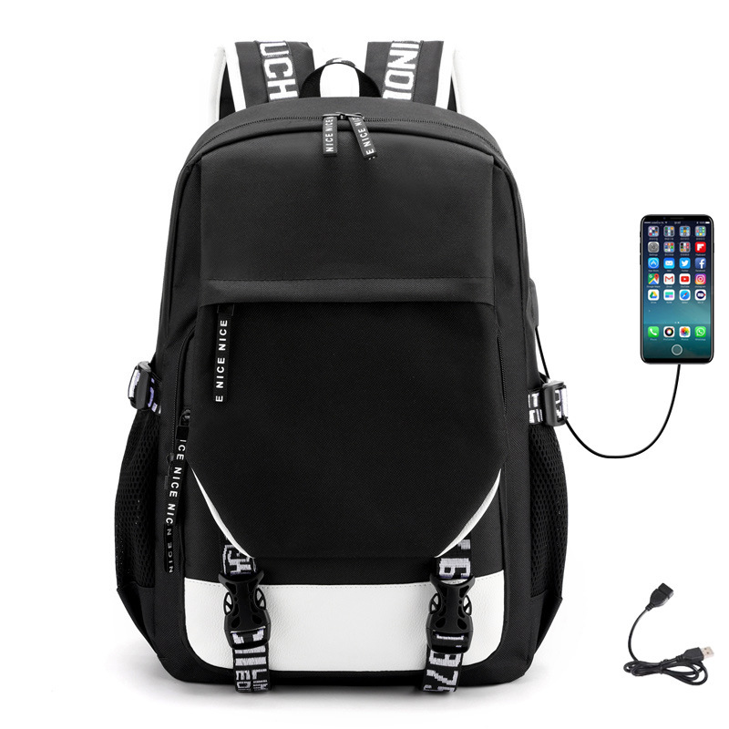 Bolsa de lona de estudiante personalizada de 1 pieza mochila bolso de hombro de color de contraste de dibujos animados