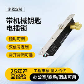 通电上锁断电上锁带钥匙电插锁 工厂直售别墅门监狱门锁 电控锁