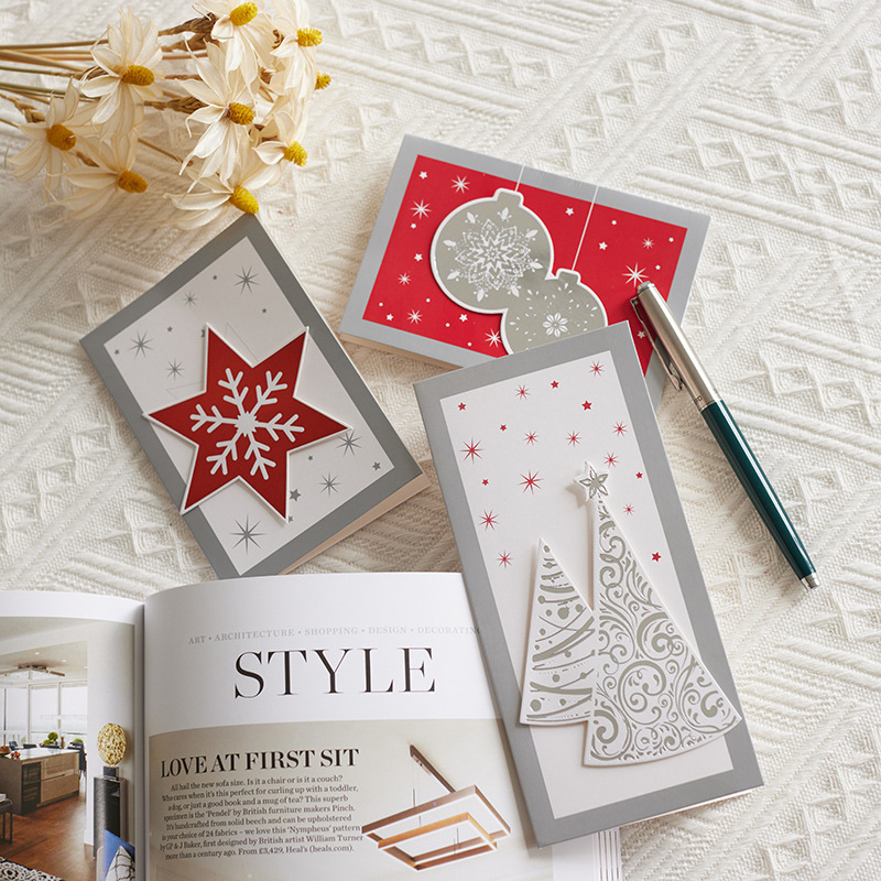 Tarjeta de Navidad Elevadora de Navidad Decoración Colgante Caja de regalo Accesorios de embalaje Tarjeta de mensaje Tarjeta postal manuscrita image 4
