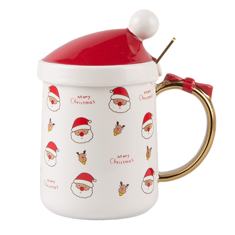Creativo de dibujos animados Navidad sombrero taza Santa Claus cerámica arco
