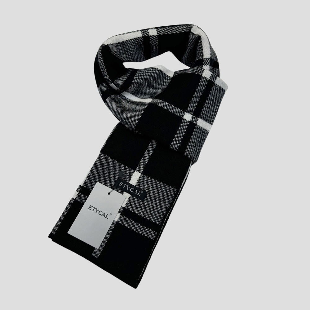 Herbst und Winter Neuer karierter Herrenschal Vielseitiger warmer Strickschal aus Mischgewebe für das Geschäft Einfacher_voghion.com