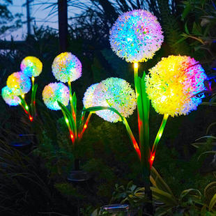 Courtyard courtyard fiber optic solar reed lamp garden villa reed outdoor dandelion floor insert lamp balcony
