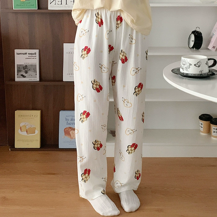 Милые летние тонкие карикатурные повседневные брюки, oversize