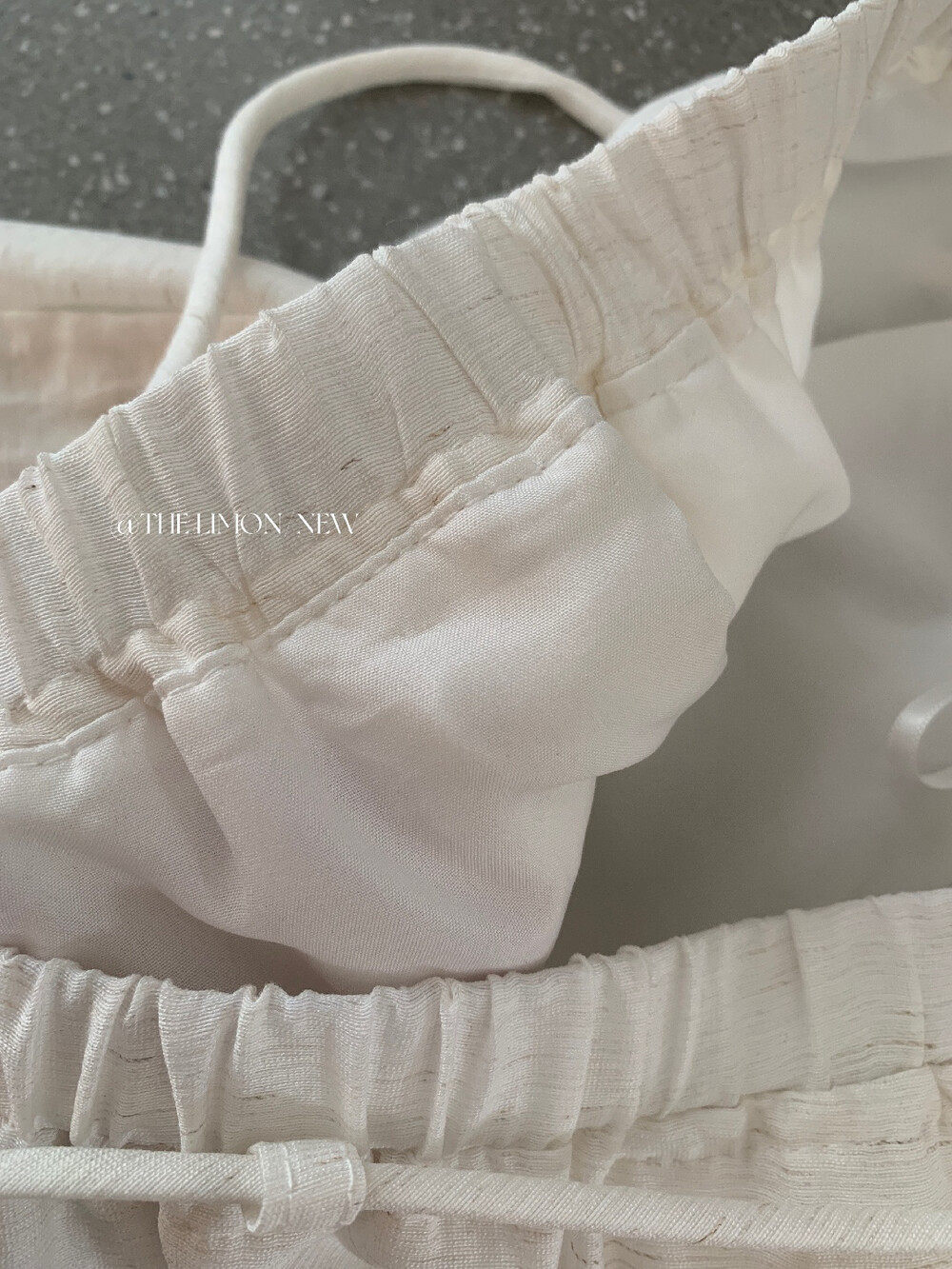 Quần culottes ống rộng cạp chun rút dây chất liệu linen mùa hè — Vàng nhạt, màu đen, trắng ngà, màu hồng chi tiết 29