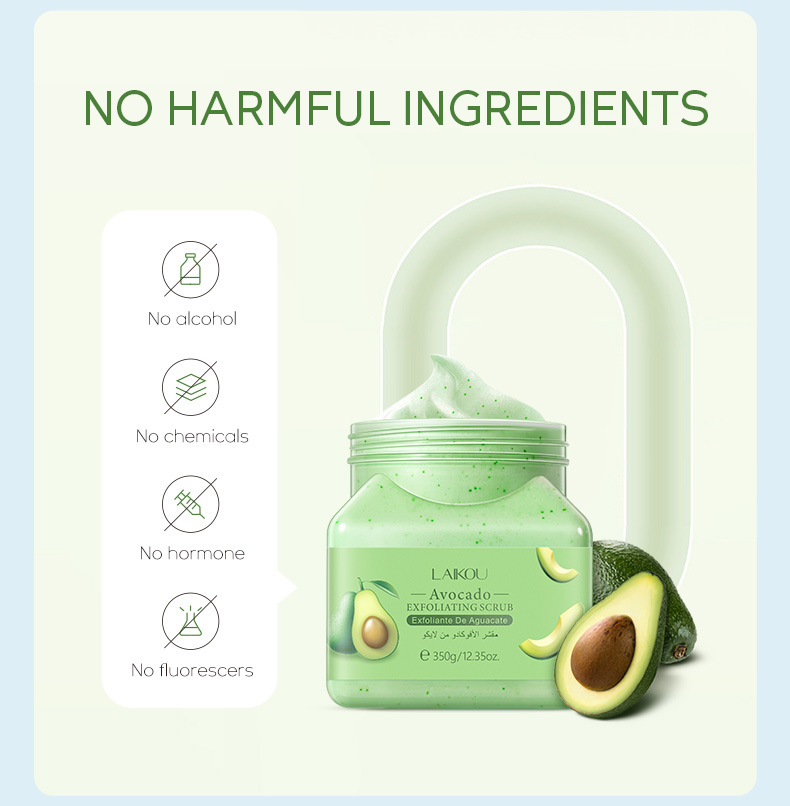 Cross-border Laicome Avocado Scrub 350g Keratin Smooth and rejuvenating Cosmetics and skin care products Manufacturer wholesale undefined