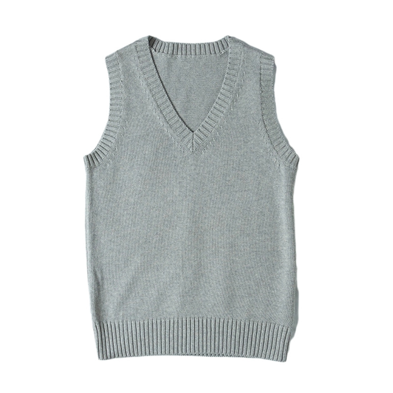 (2개) 재고 봄과 가을 느슨한 니트 올 매치 여자 V 넥 조끼 일본 스타일 영국 아카데미 스타일 JK 유니폼