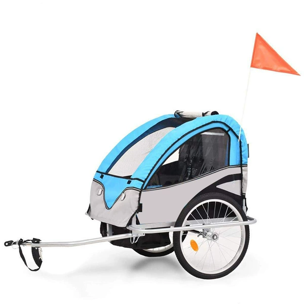 Blue and gray F-model (two-wheel children's trailer)