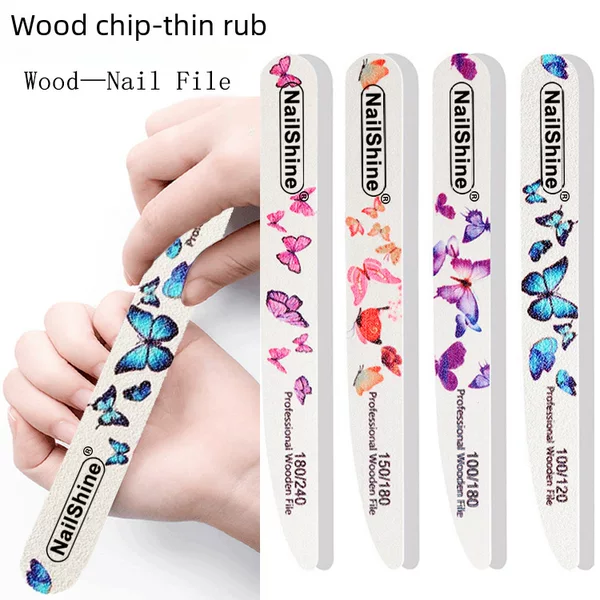 NAIL knife type wood chip color waterproof wear-resistant NAIL file pure white sandpaper file trimming special rubbing thin grinding