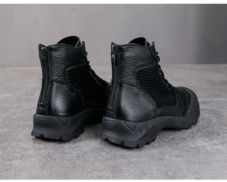 Boot Martin da bò cổ ngắn phong cách Anh cổ điển cho nữ — Màu nâu chi tiết 12