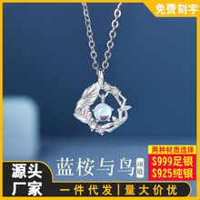 蓝桉与鸟S999足银项链女生2024新爆款轻奢小众七夕生日礼物送女友