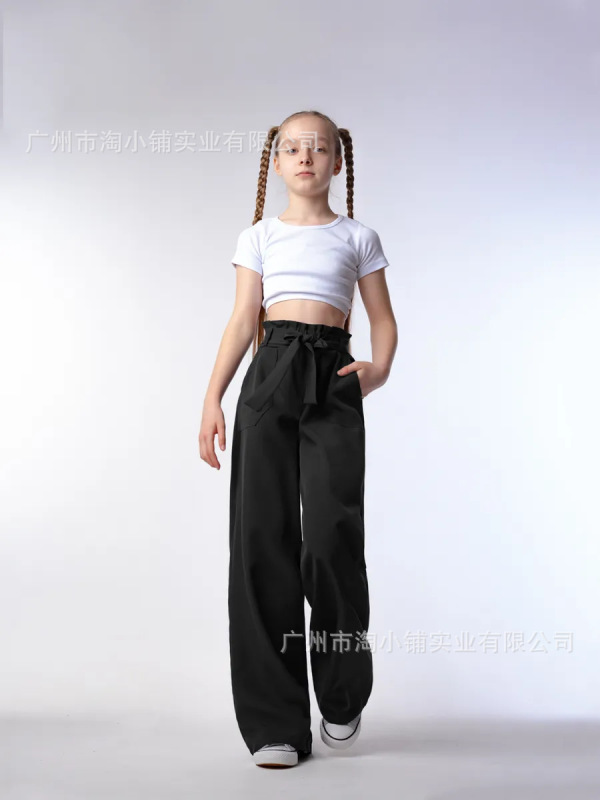 美式显高级弯刀阔腿裤女2025新款夏季抽绳宽松显瘦百搭垂感休闲裤|undefined