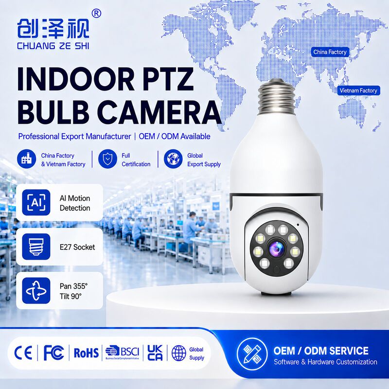 Factory Customized 5g Light Bulb Camera with High-Definition Night Vision, Cross-Border Smart Wireless Pan-Tilt E27 Lamp Head, Icsee Monitoring