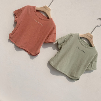 韩版童装2021夏季男女童超薄款夏季半袖T恤 宝宝上衣柔软亲肤圆领|ms