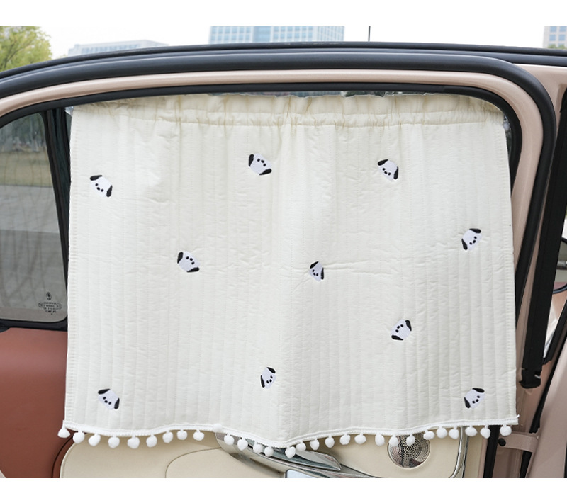 Blue Rain Car Curtain Cartoon Car Sun Protection and Heat Insulation Shade Curtain Cute Suction Type Car Curtain Sunshade