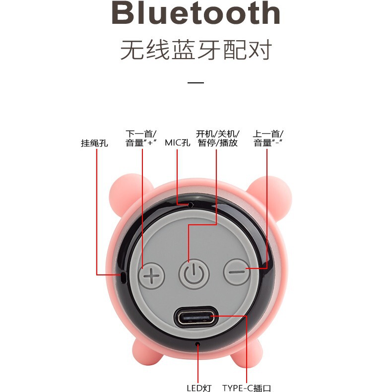 BM8DTワイヤレスminiポータブルカードbluetoothスピーカーかわいい漫画ミニ小型オーディオサブウーファー|undefined