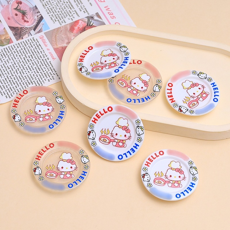 かわいいシェフニャニャープレート食品おもちゃ漫画手作り diy ジュエリーアクセサリークリーム接着剤樹脂小物アクセサリー材料|undefined