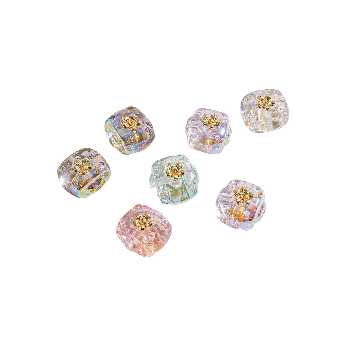 Cadena de teléfono móvil de resina de viento de lujo ligero, cadena de muñeca corta con cuentas hecha a mano transparente, material de accesorios de bricolaje cuadrado de moda