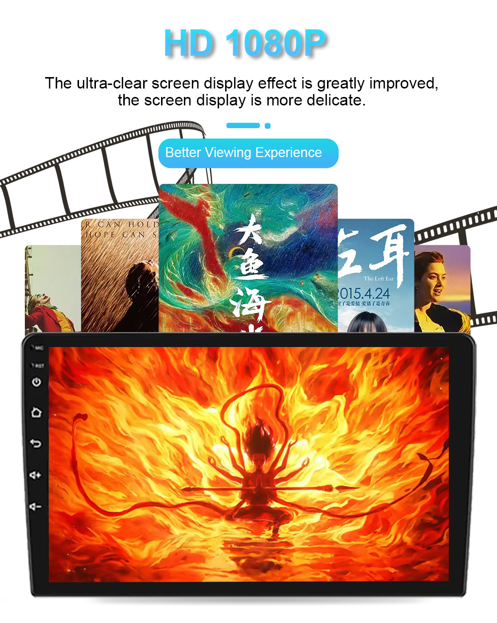 10inch Car Navigation Supports Carplay Built-In Wifi Supports Ahd Input Android Universal Car Display