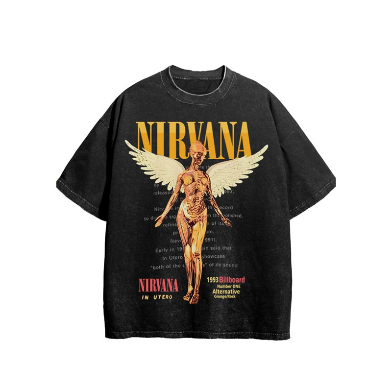 T-Shirt Band Washed Nirvana Nirvana Do Loose Old Vintage Cobain Cobain Rock Kurt