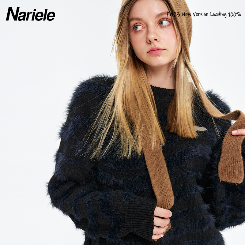 Women's Clothing HeyHenry round neck loose knit sweater autumn and winter new slim casual long sleeve couple sweater trend_voghion.com