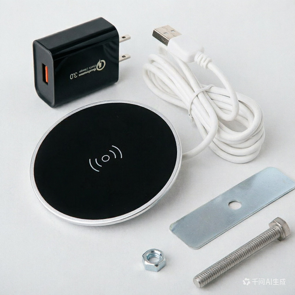 Módulo de Accesorios Inteligente para Oficina en Casa, Cargador Inalámbrico Integrado en Muebles con Carga Ultra Rápida USB de 15W para Teléfono Móvil image 9